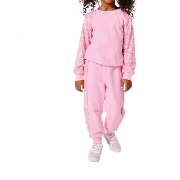 LOLA + THE BOYS Other - NEW LOLA + THE BOYS girls sequin jogger set in pink